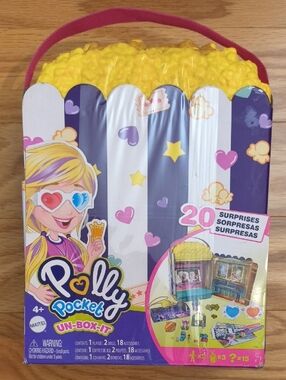 Mattel Polly Pocket Un-Box-It Popcorn Playset NWT